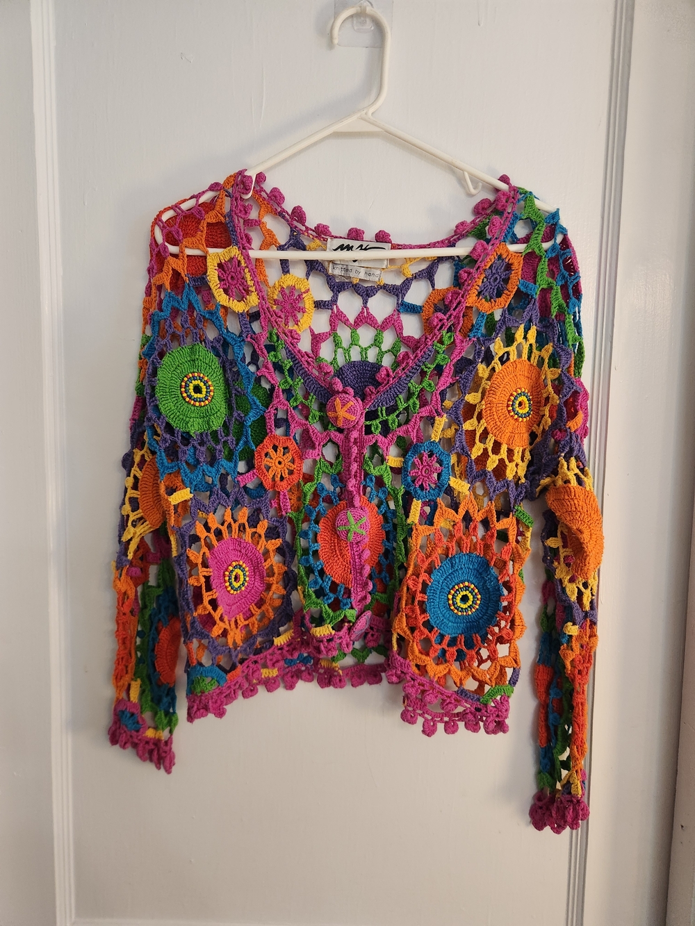 Handmade crochet multicoloured top